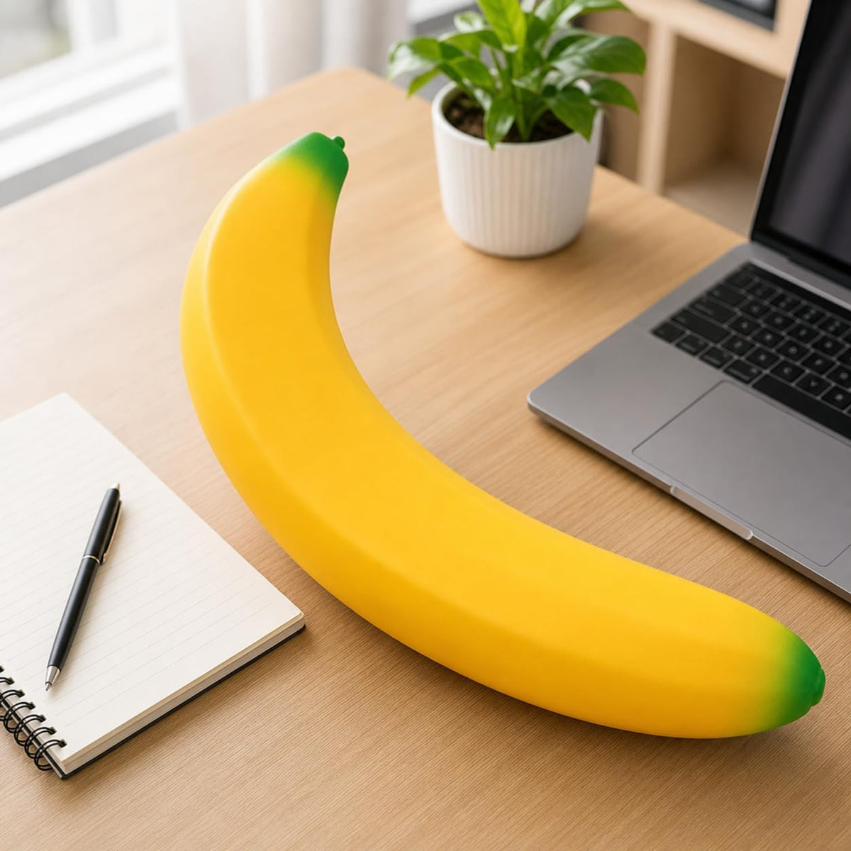 Giant Banana Squishy, 18Inch Jumbo Banana Stress Ball, High-Elastic Stretchable Soft Banana Squishy Squeezy,