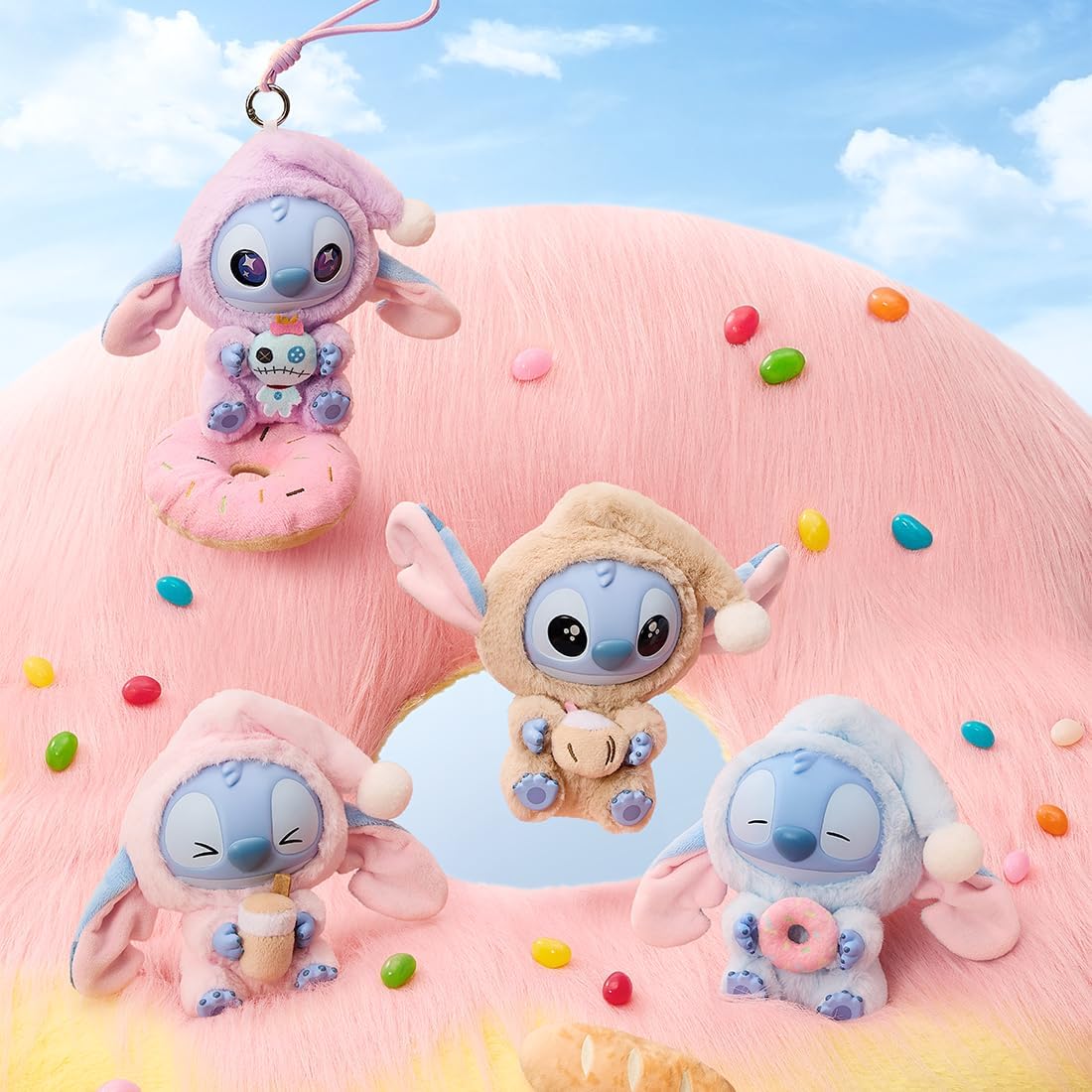 Stitch Eat Something Before Sleep Collection Vinyl Plush Toy Surprise Box Figure Model Random Design Blind Box Toy Collectible Toy for Home Decor Birthday Gifts (Random One Figure)