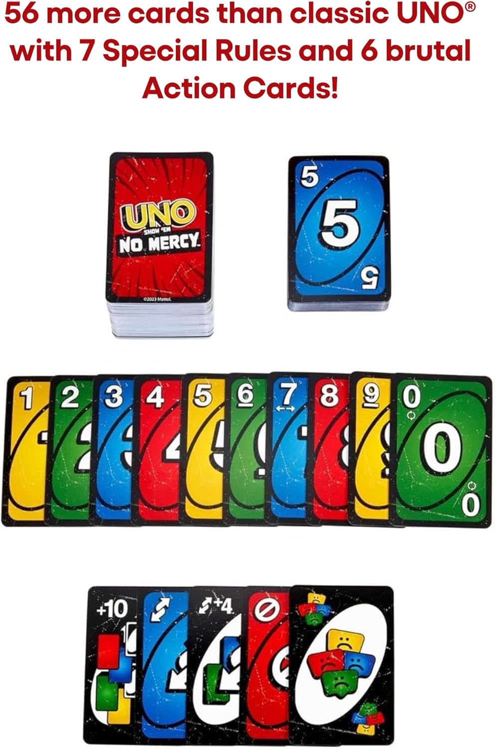 UNO Show 'Em No Mercy Card Game  Ruthless & Unapologetic Fun for Adults Kids & Family Night