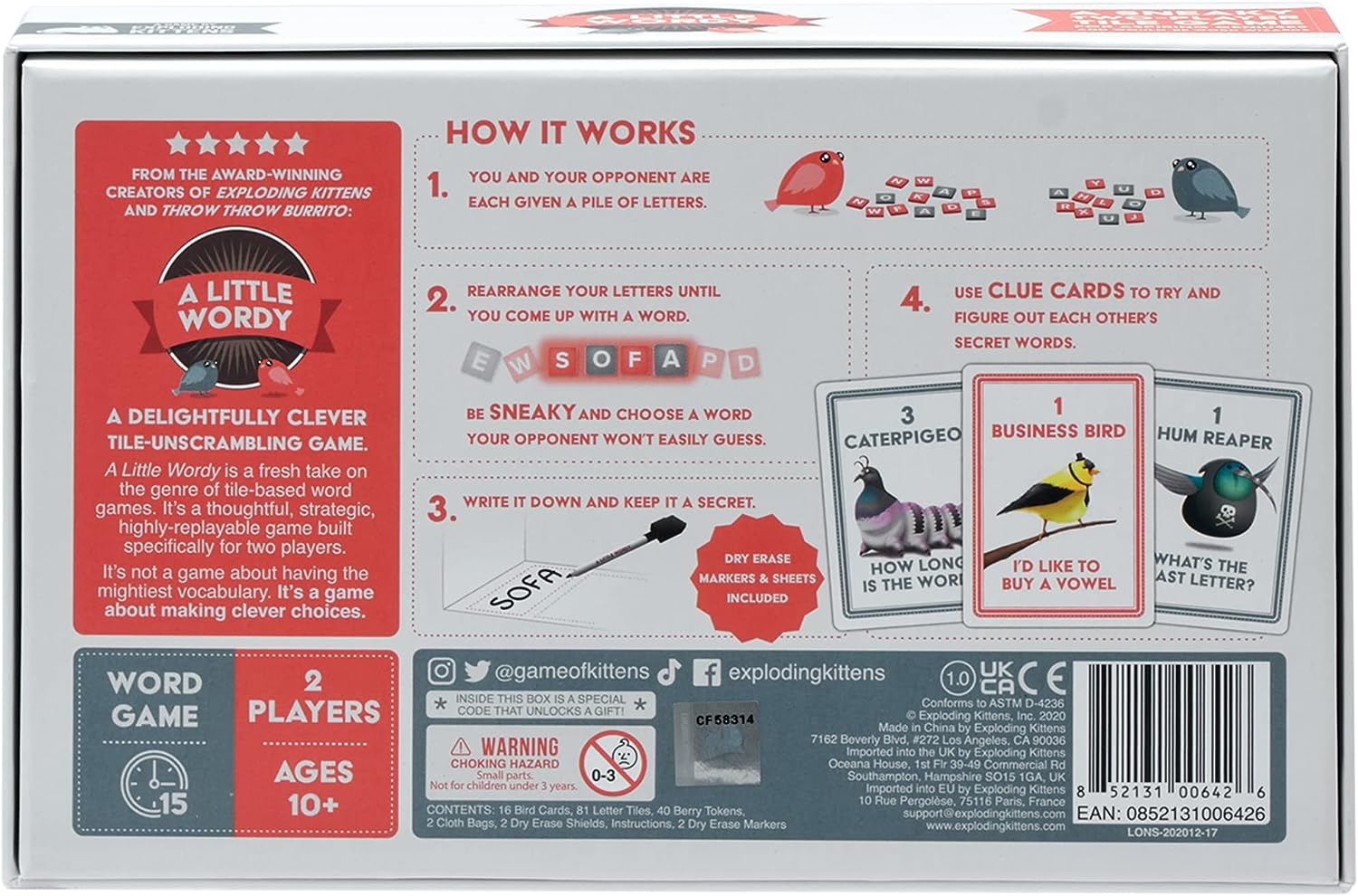 Exploding Kittens A Little Wordy - Family-Friendly Party Games -