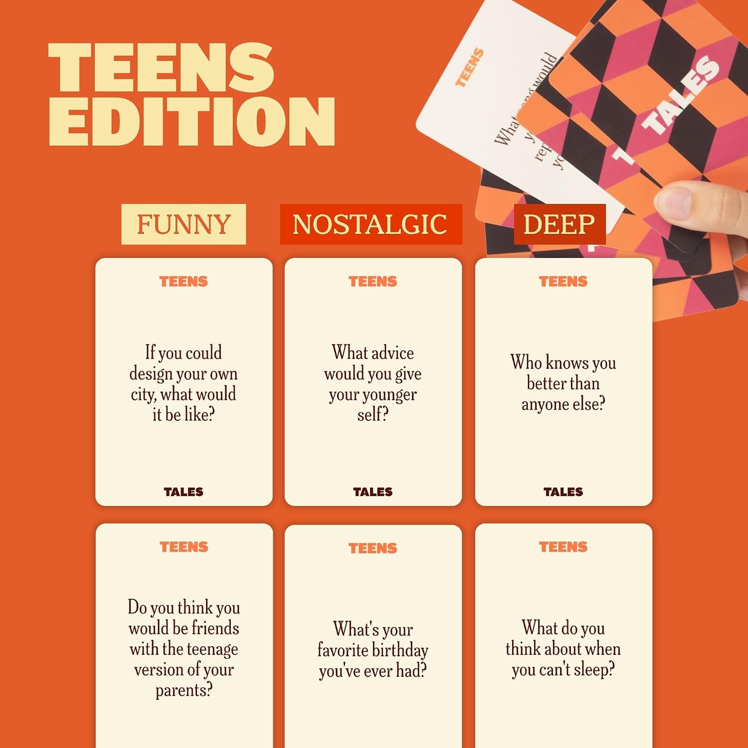 TALES 150 Conversation Cards, Teens Edition, Road Trip Game, Family Bonding