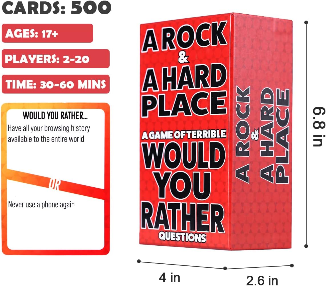 A Rock & A Hard Place Would You Rather - Card Game for Adults