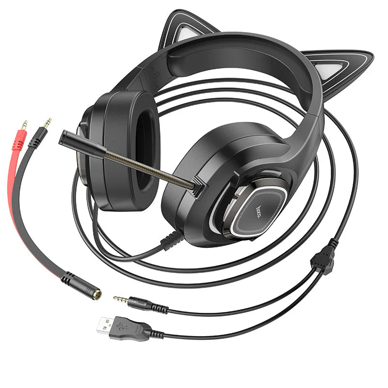 iTEQ Wired Cat Ear Gaming Headset With Microphone Adult Kids Gift for PC PS4 PS5 Nintendo Switch