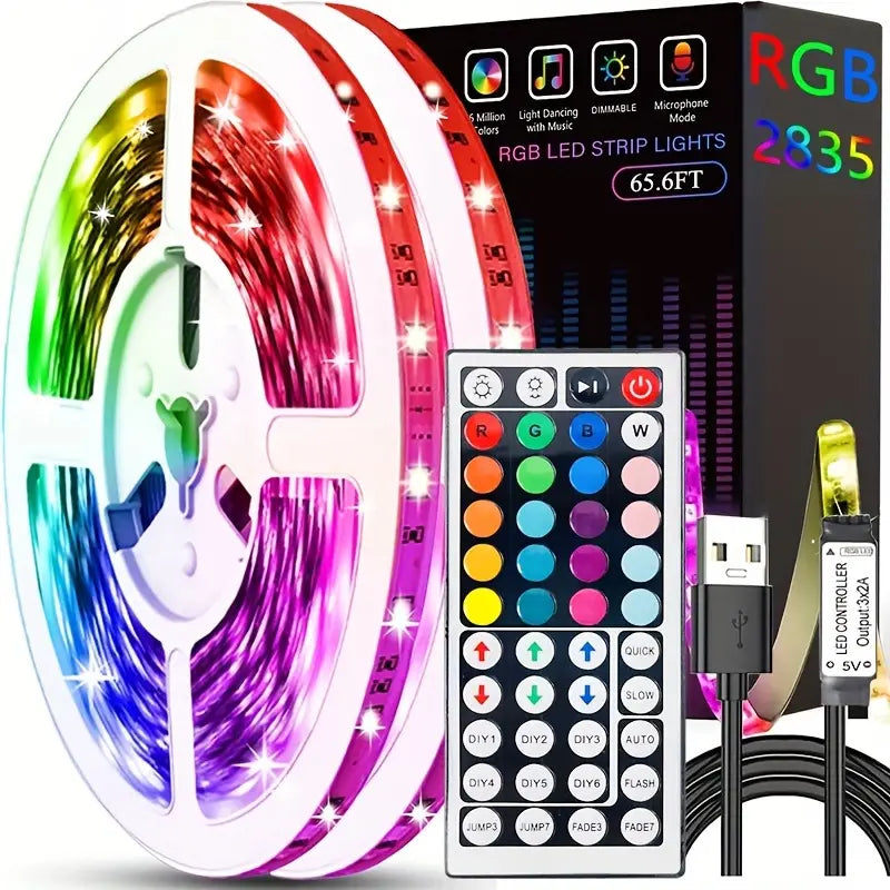5M LED USB Strip Lights leRGB infrared 44 Key Controller Nightlight Decoration Living Room Christmas Party Bedroom Small Night Light