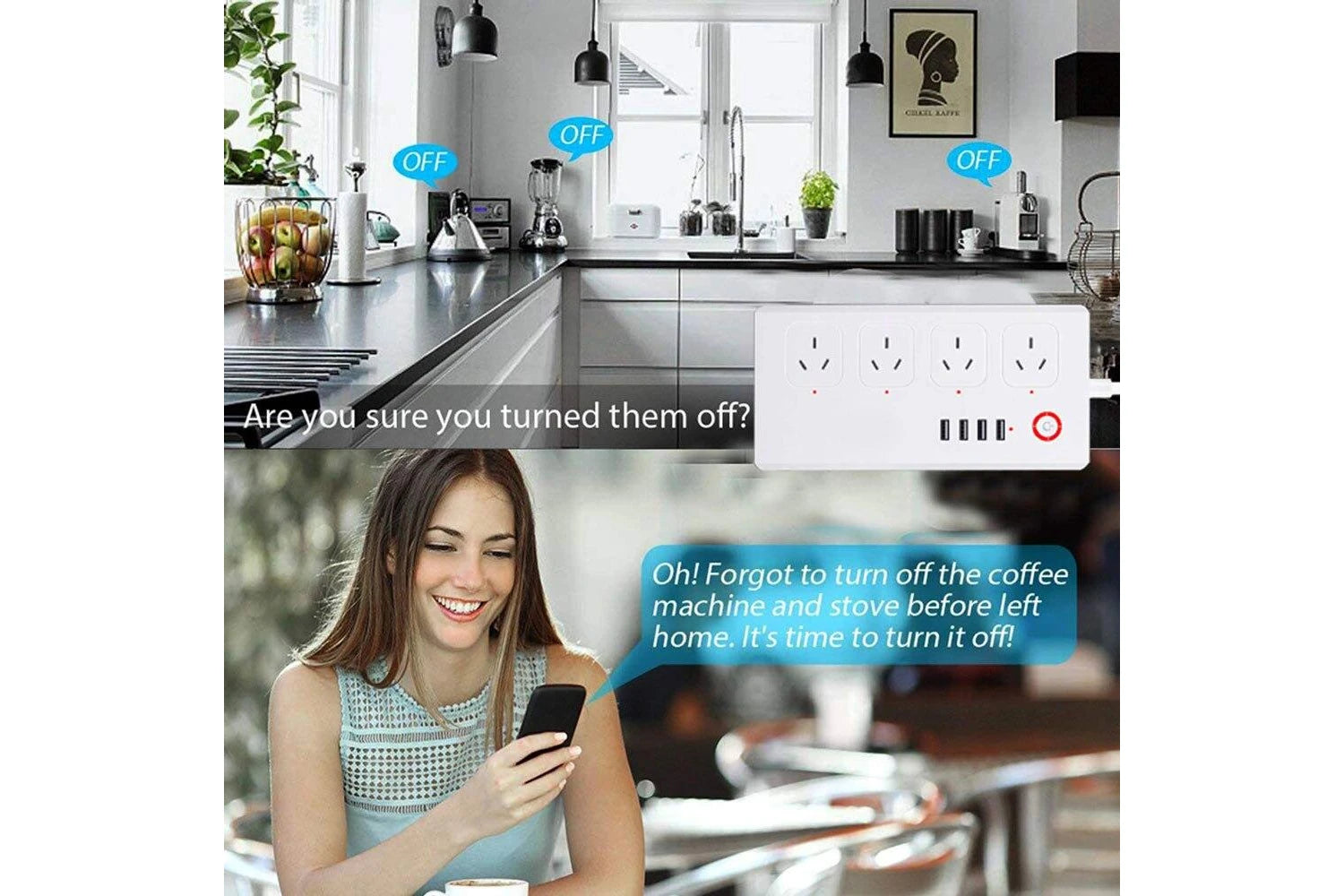 Zigbee Smart Plug Outlets Socket Power Board 8 Way 4 USB Plug Alexa Google -Need Zigbee Hub
