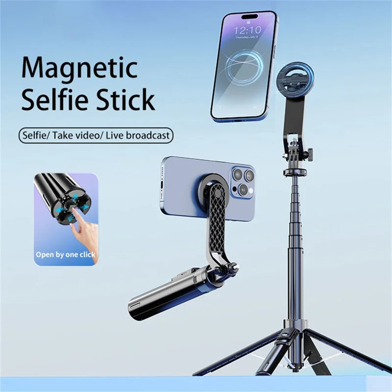 P135 Magnetic Selfie Stick Tripod 1.34m with Bluetooth Remote