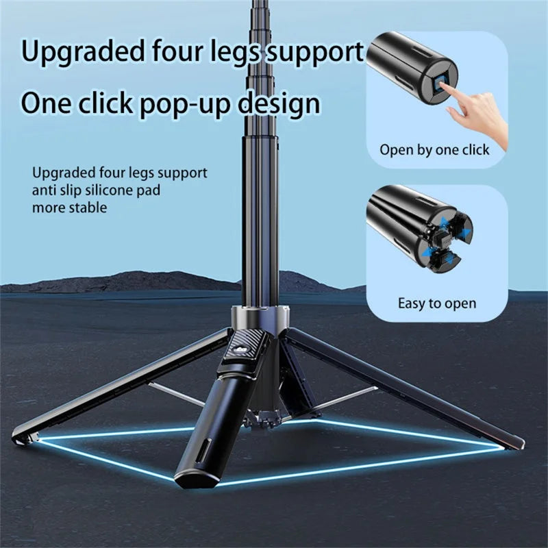P135 Magnetic Selfie Stick Tripod 1.34m with Bluetooth Remote