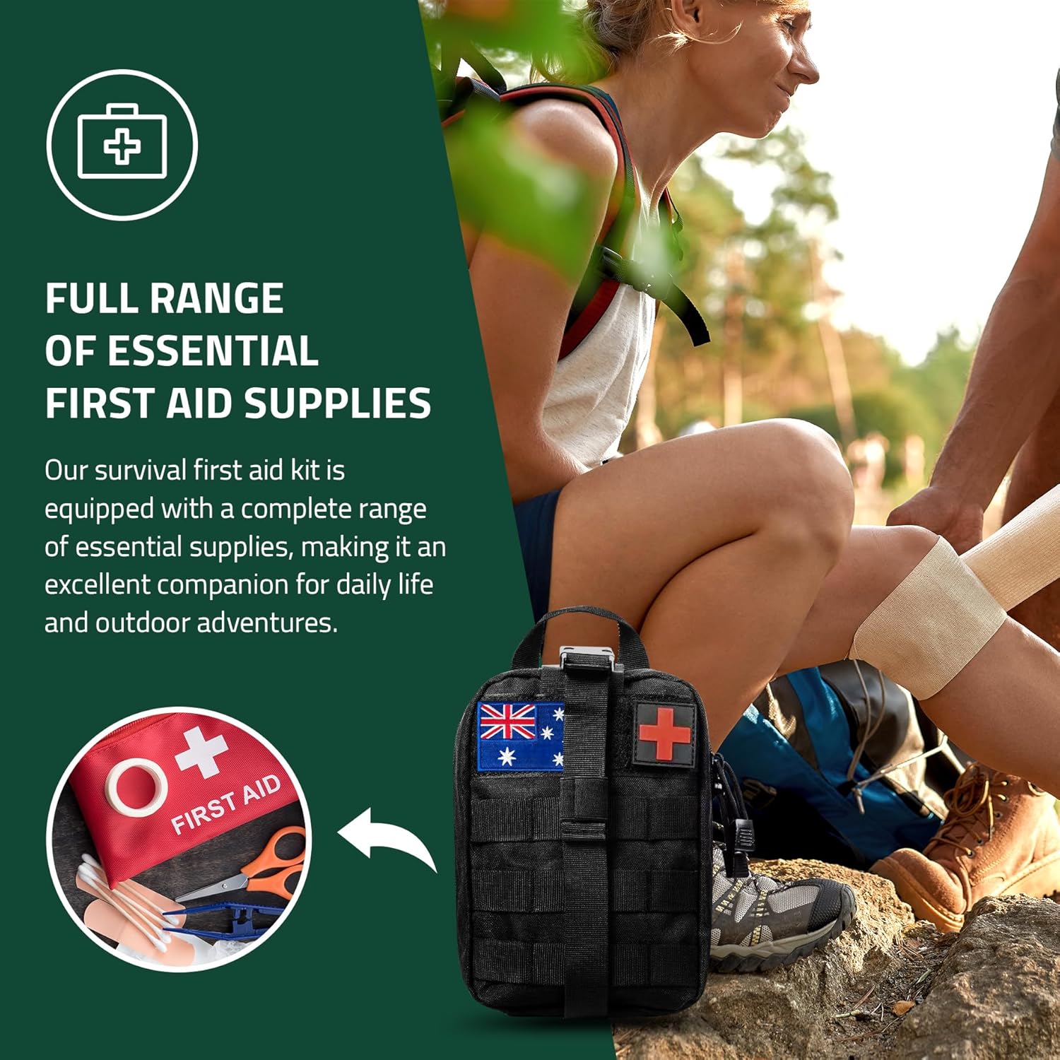 Survival Kit 249 PCS Emergency & First Aid Kit with MOLLE System - Professional Tool for Camping, Earthquake, Adventure