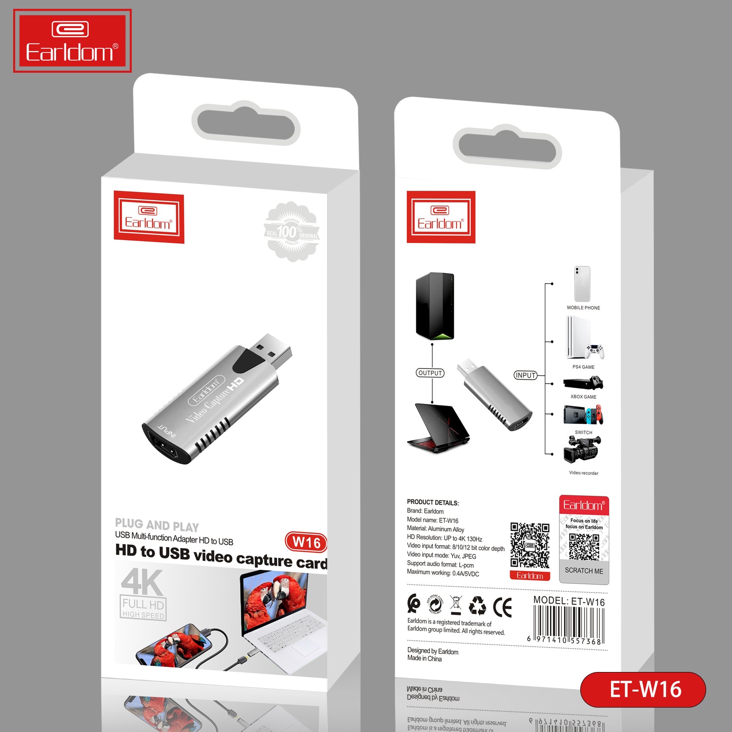 Earldom - HDMI To USB Video Capture Card for PS4 XBOX and More