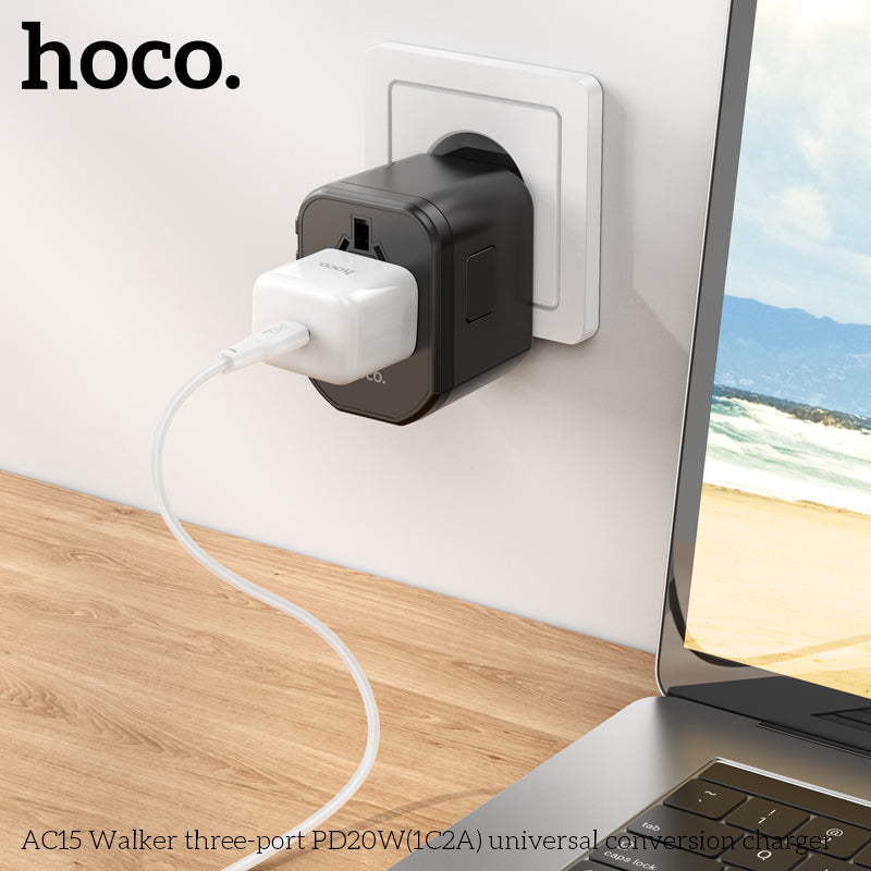 Hoco AC15 PD20W  Universal Charger USB +C PD Travel for 150 countries