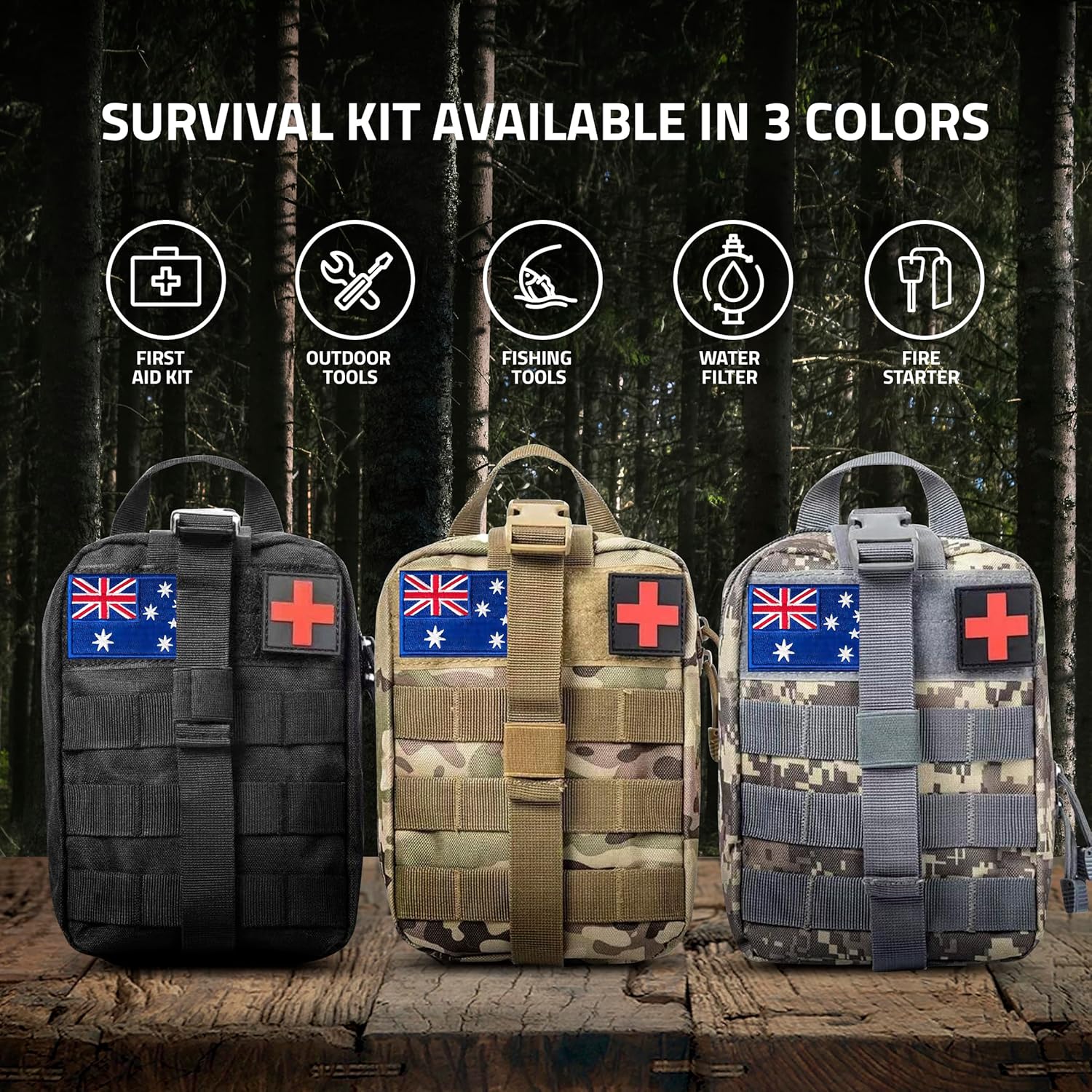 Survival Kit 249 PCS Emergency & First Aid Kit with MOLLE System - Professional Tool for Camping, Earthquake, Adventure