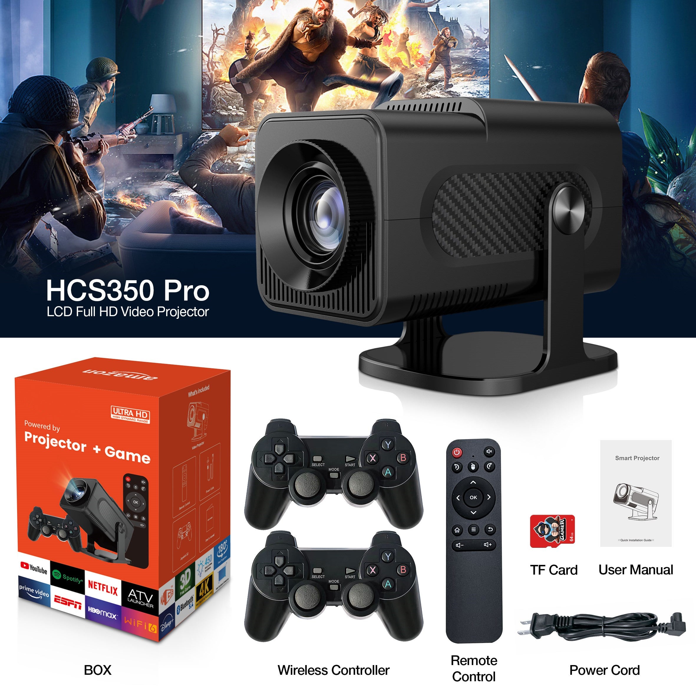 Retro video game consoles WIFI Portable Intelligent Projector +10000 g ...