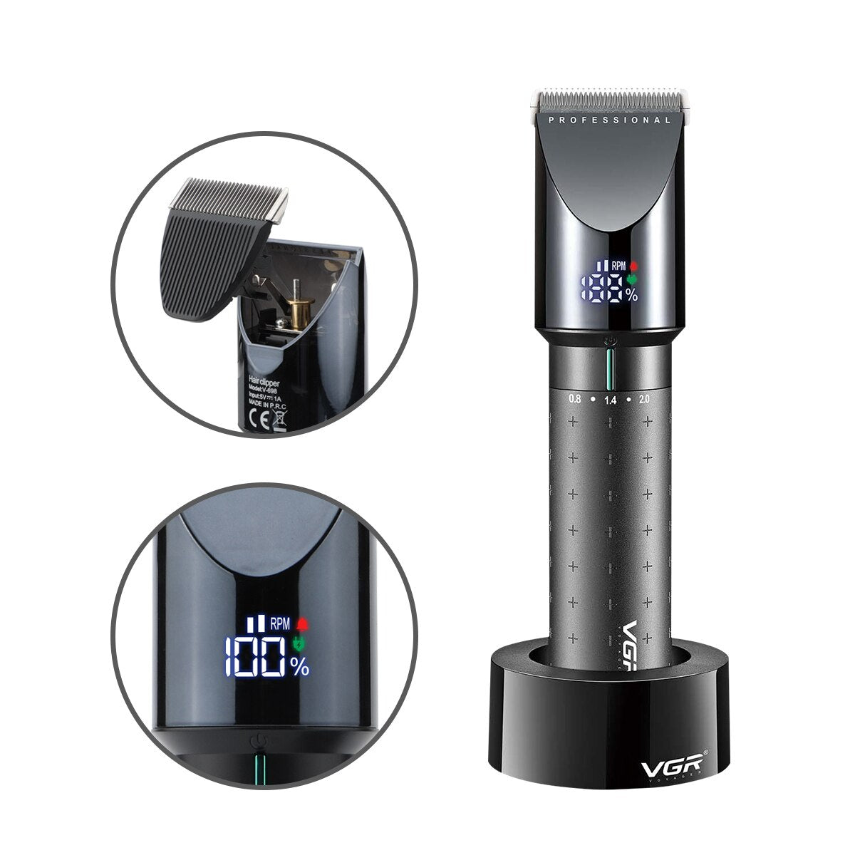 Professional Hair Trimmer Hair Cutting Machine Cordless Barber Rechargeable Trimmer