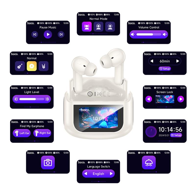 hoco EQ21 Sandy True Wireless ANC+ENC Noise Reduction Touchscreen Bluetooth Earphone (Black)