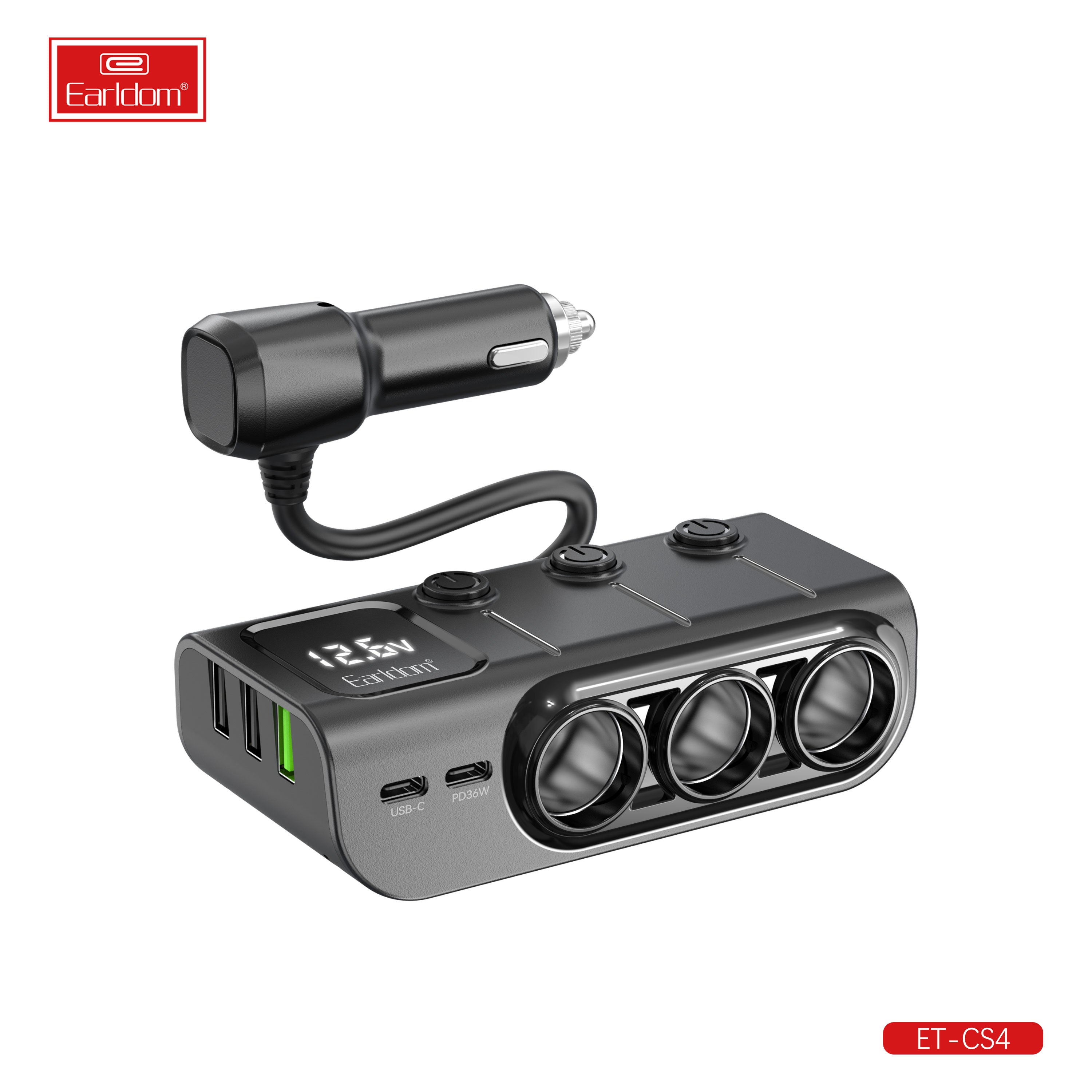 Earldom ET-CS4 Car Power Adapter 120W - Black – Proshopping.com.au