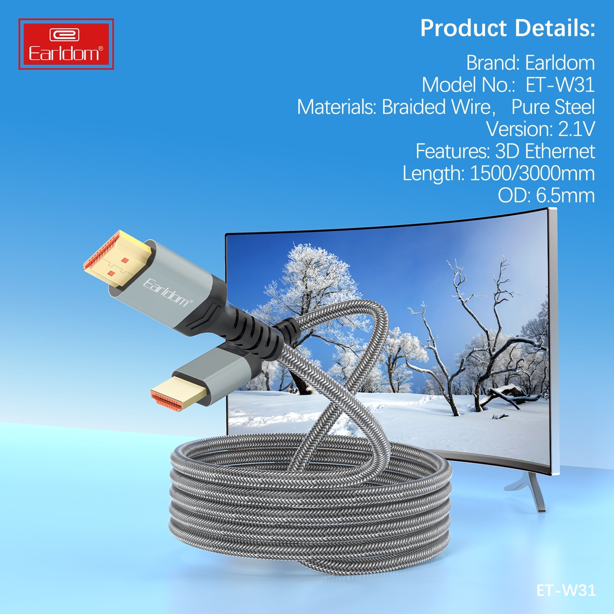 3M HDMI Cable - Long Reach TV Monitor Laptop AV Lead