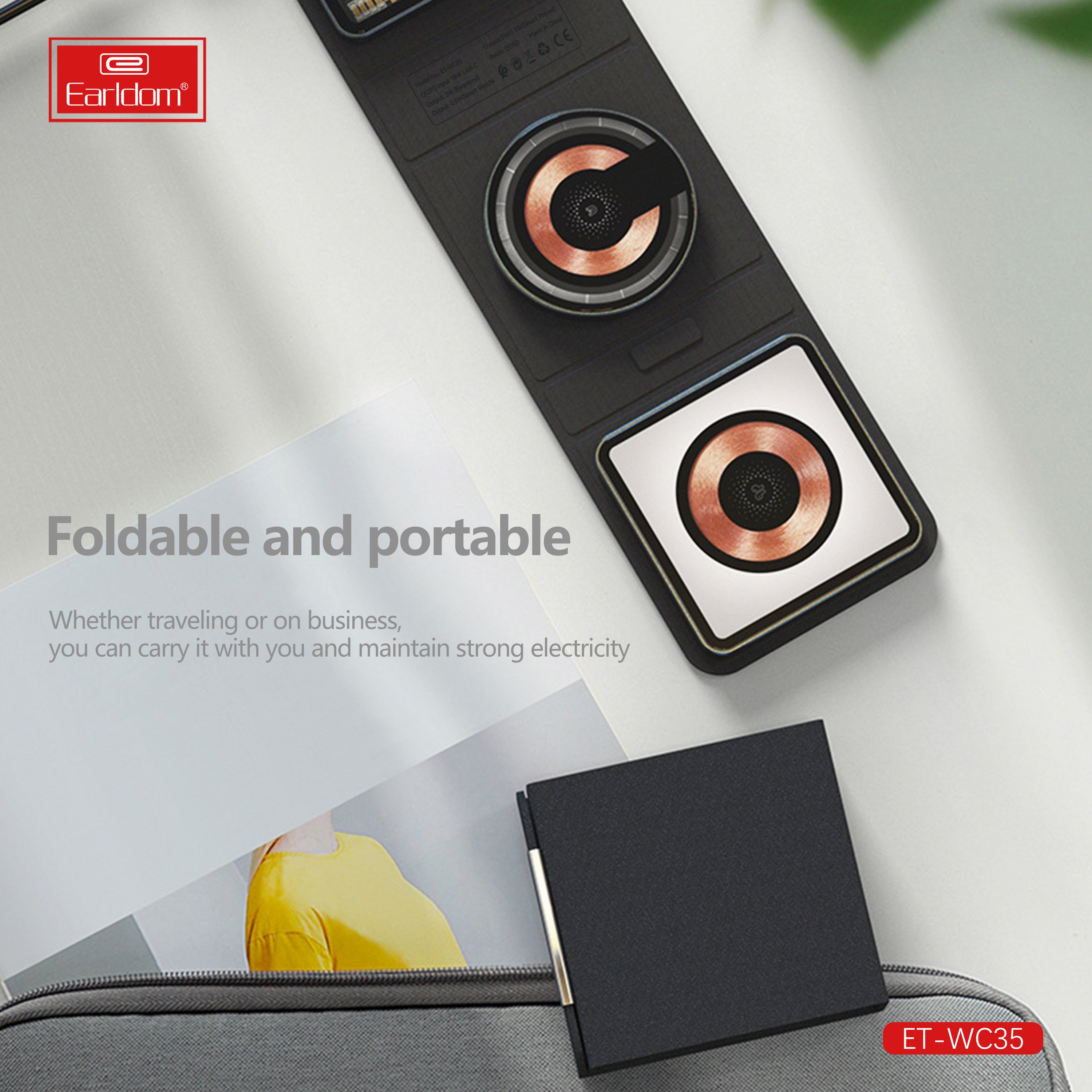 Earldom WC35 3-in-1 Foldable Wireless Charger product image 6