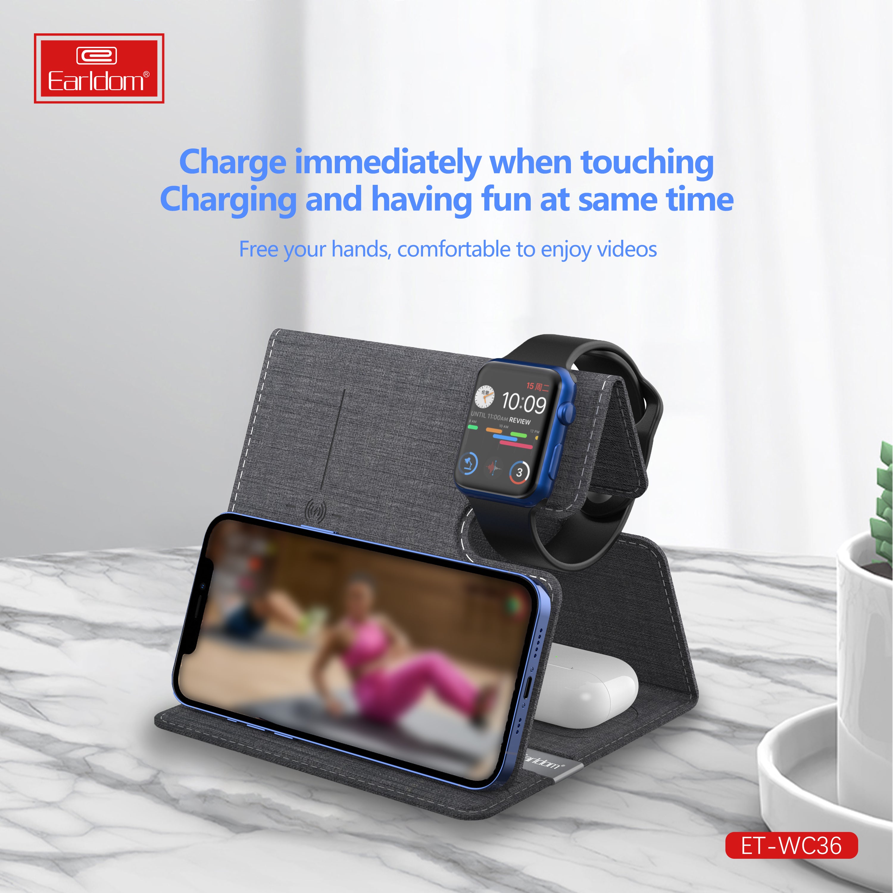 Earldom WC36 3-in-1 Foldable Wireless Charger product image 6