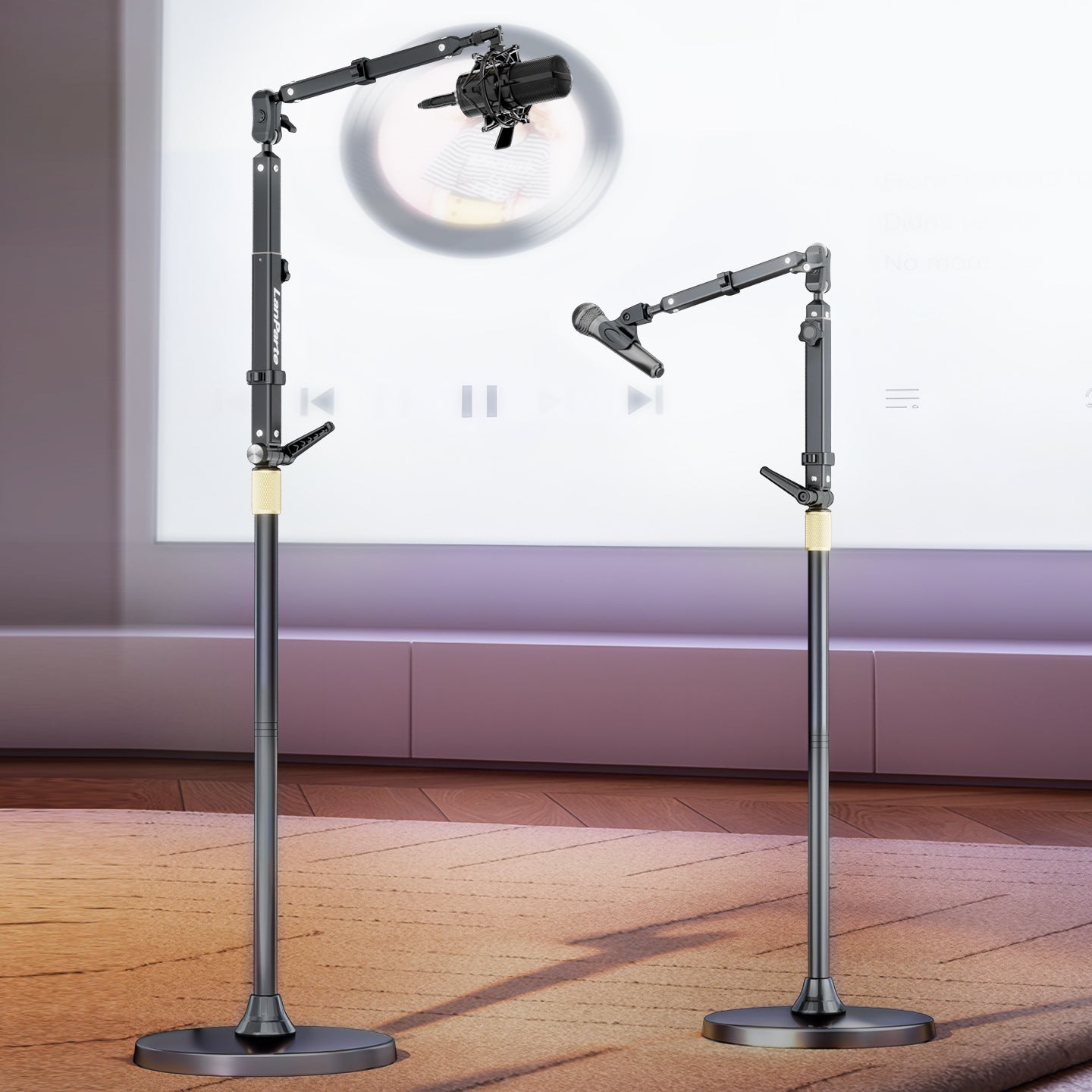 Lanparte Floor-Standing Live Broadcast Microphone Stand Microphone Recording Cantilever Floor-Standing Stand Live Broadc