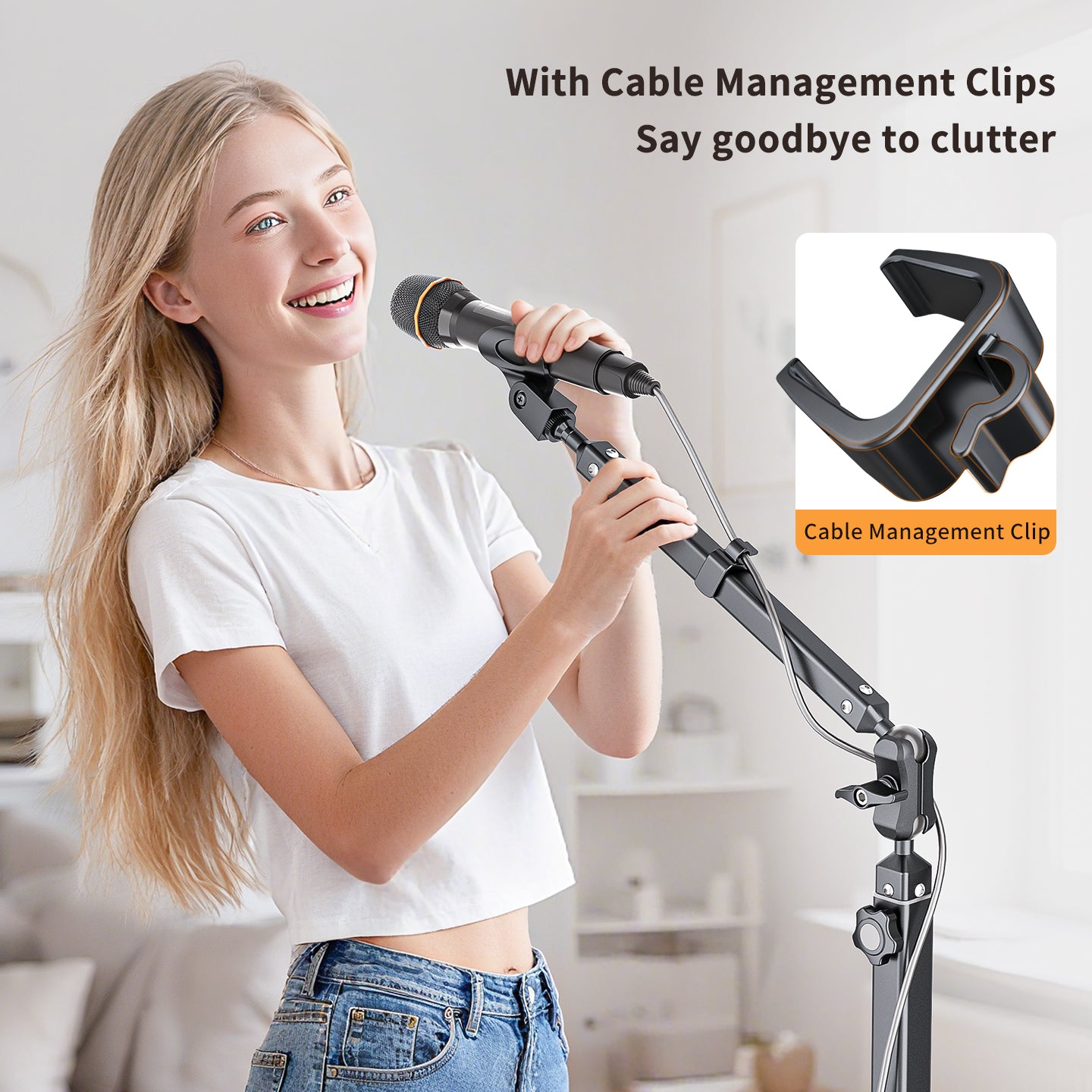 Lanparte Floor-Standing Live Broadcast Microphone Stand Microphone Recording Cantilever Floor-Standing Stand Live Broadc