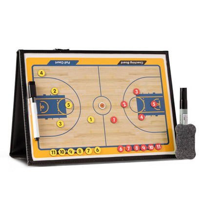 Basketball  Portable PU Leather Foldable Magnetic Coach Board Basketball Training Equipment