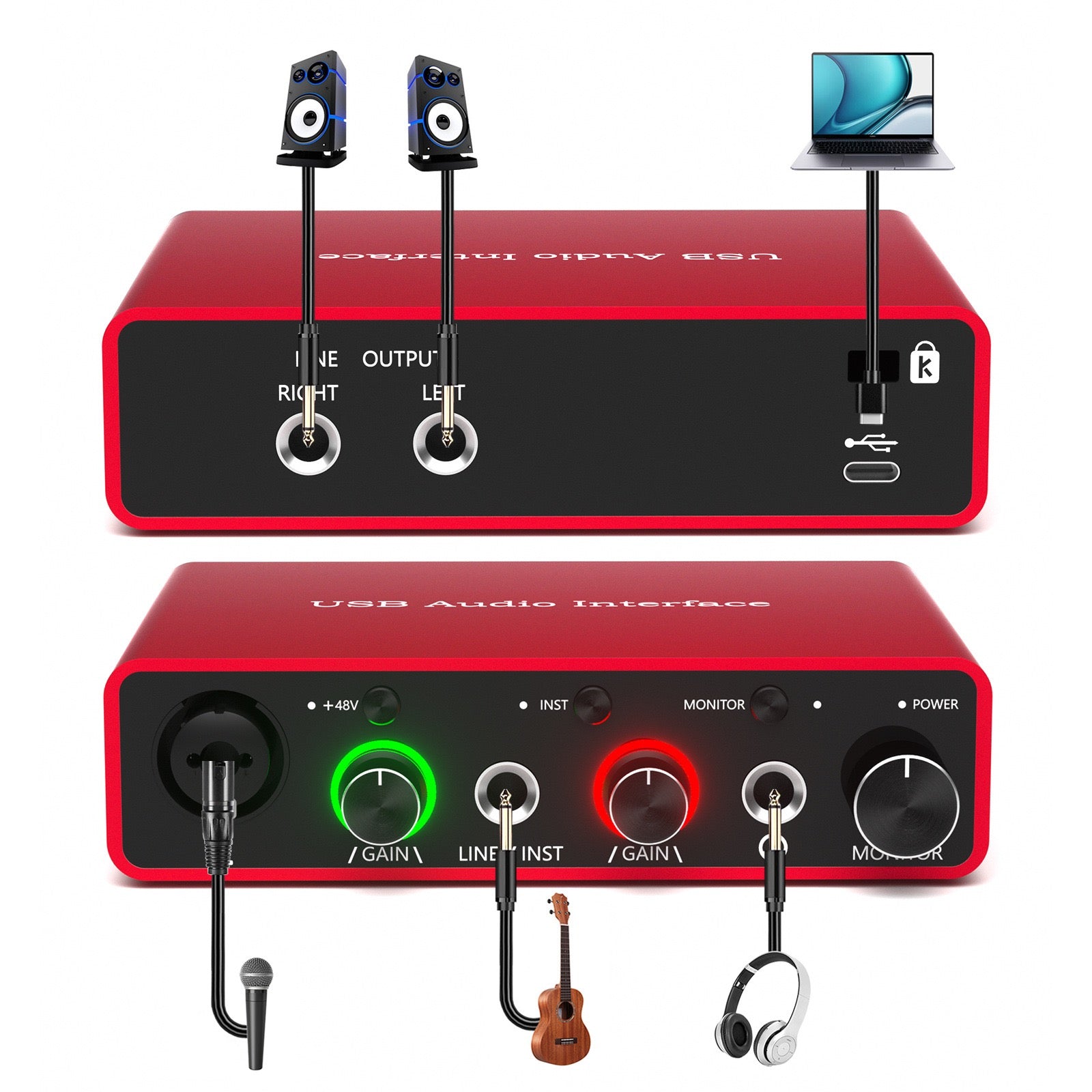 Professional Recording Sound Card 192K Cross-Border Sound Card Computer External Sound Card Recording Microphone