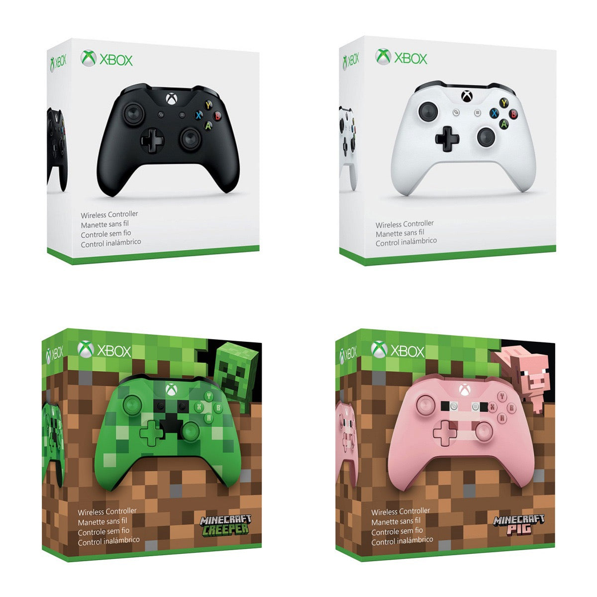 XBOX ONE S wireless handle ones wireless bluetooth handle with vibration handle xbox game handle Minecaraft Pig Pink - G