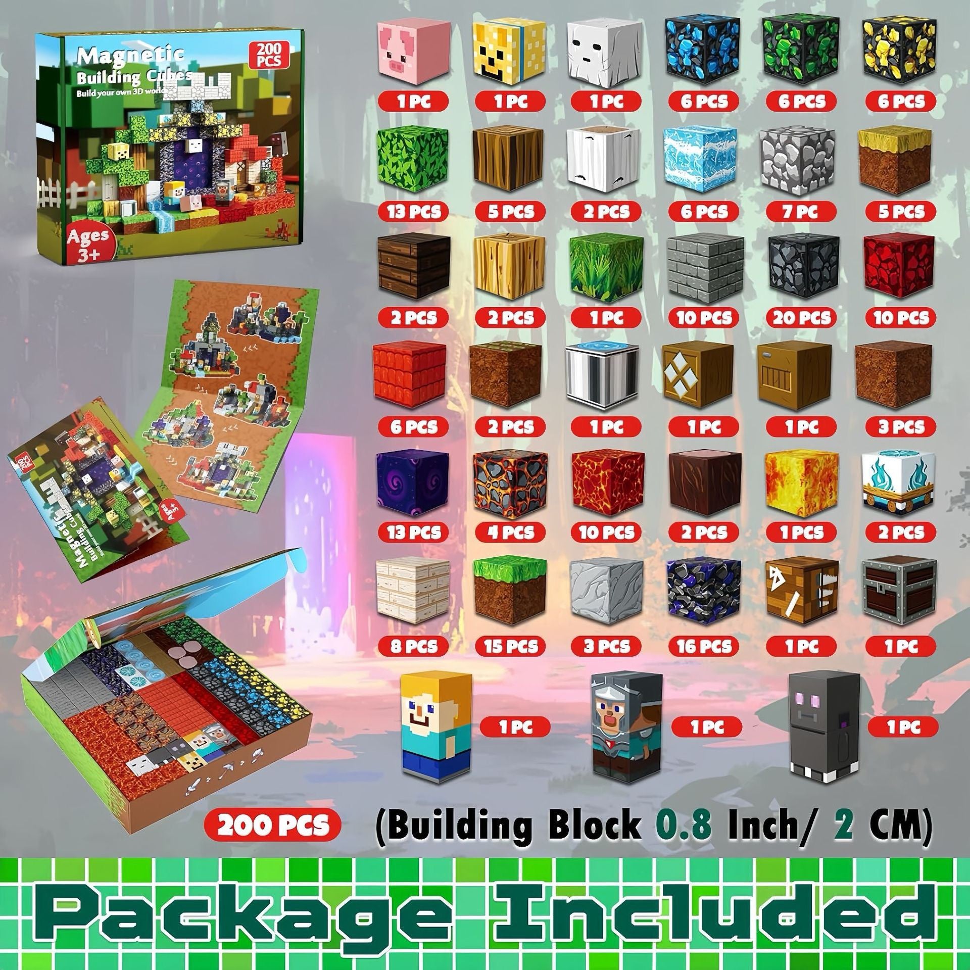 200 PCS Magnetic Building Blocks - Escape Adventure Theme