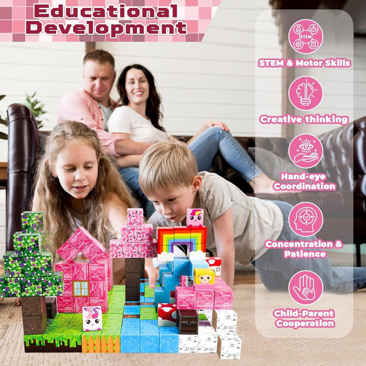 Unicorn Creative DIY Cube Building Set - 100 Pieces