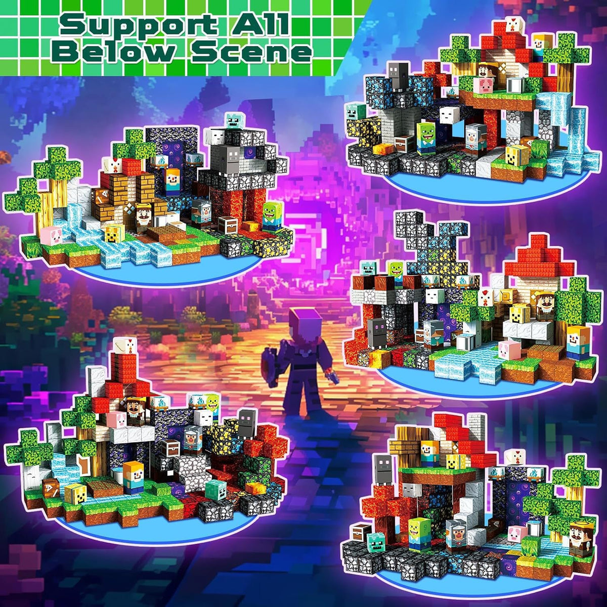 Dark Forest Creative DIY Cube Building Set - 300 Pieces