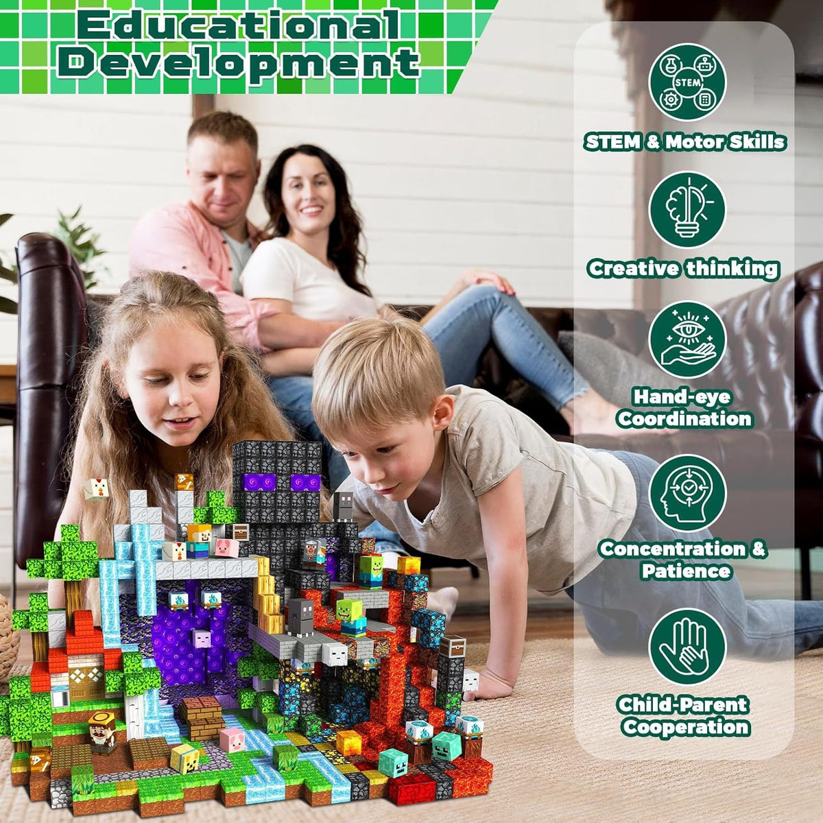 Dark Forest Creative DIY Cube Building Set - 300 Pieces