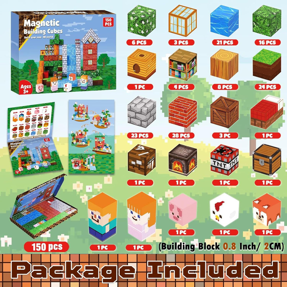 Animal House Creative DIY Cube Building Set - 150 Pieces