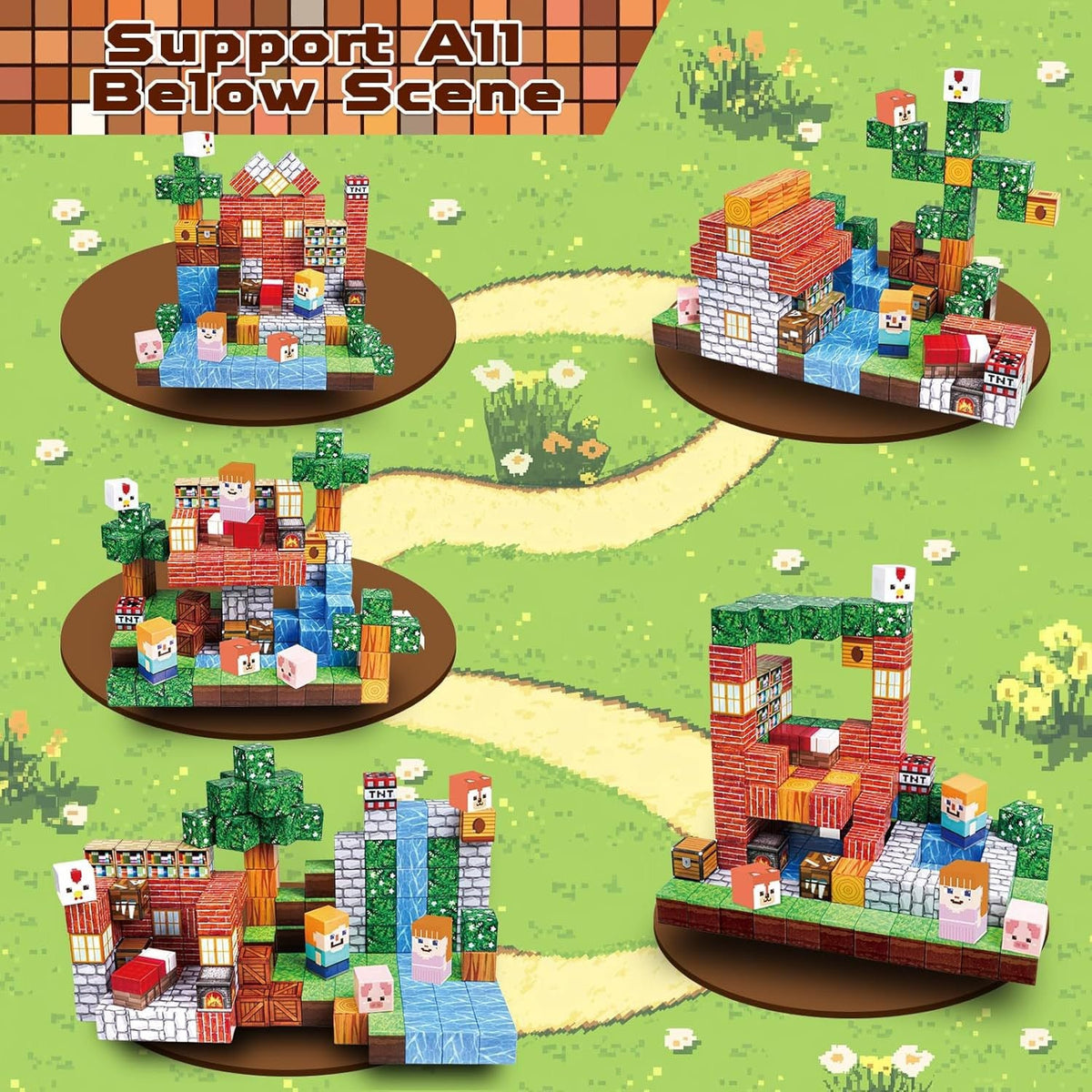 Animal House Creative DIY Cube Building Set - 150 Pieces