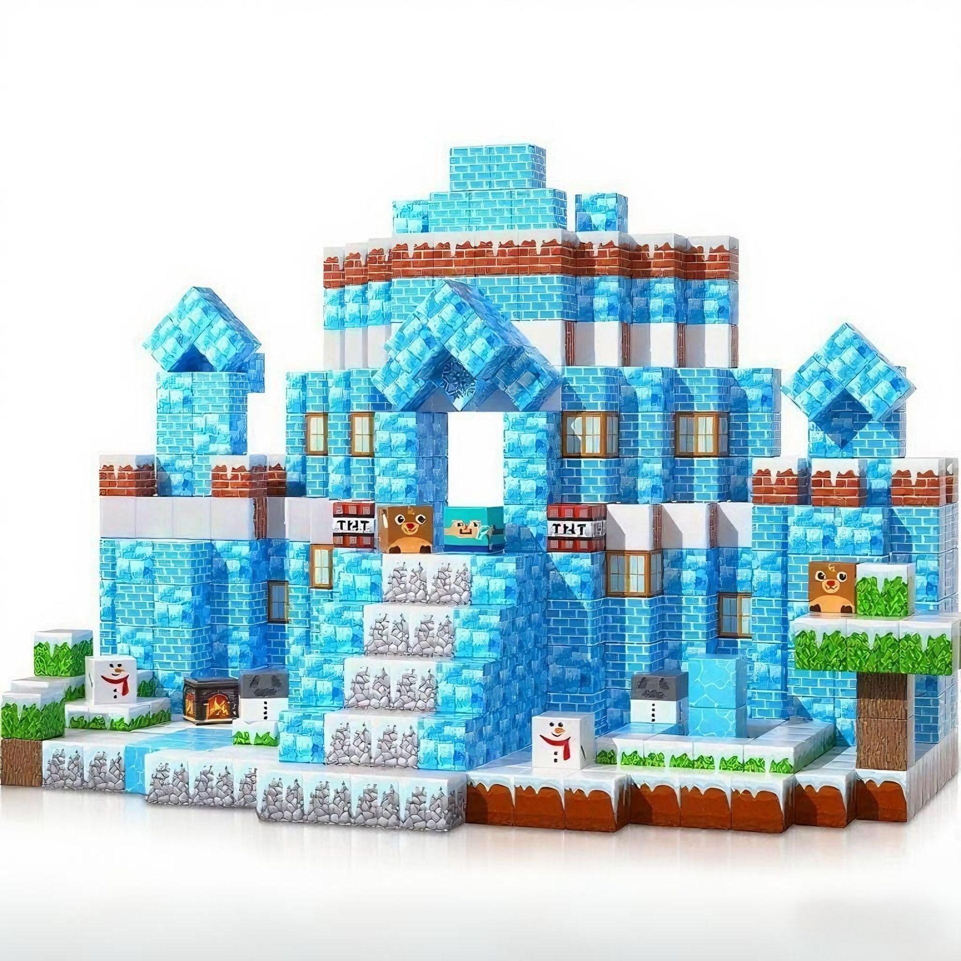 100 PCS Magnetic Building Blocks - Ice Snow Theme