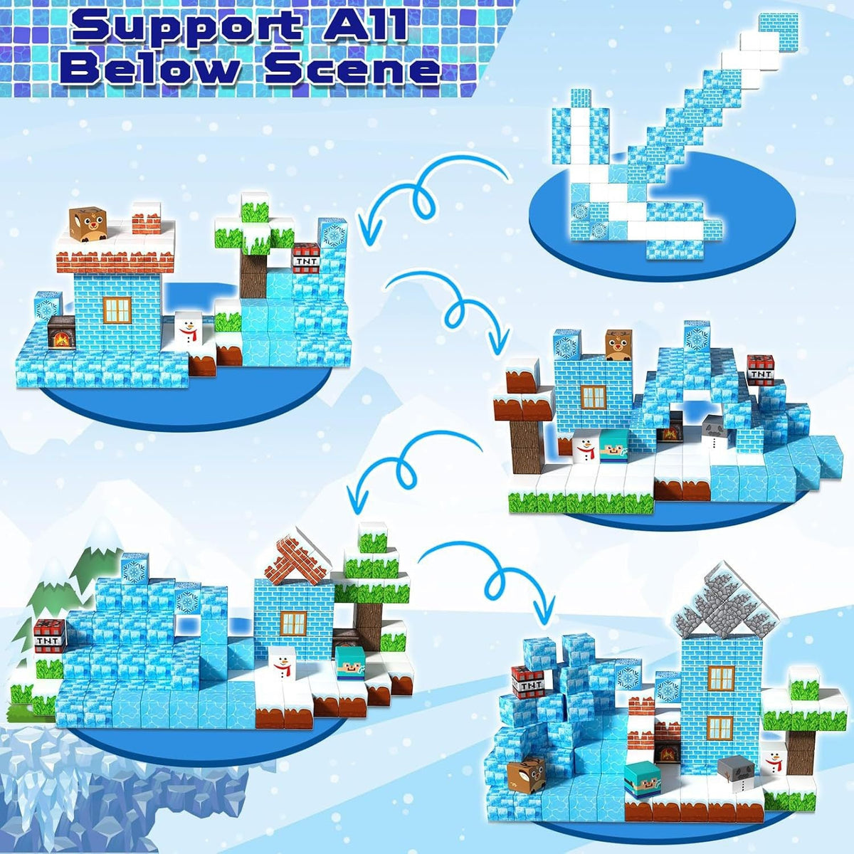Ice Snow Creative DIY Cube Building Set - 100 Pieces