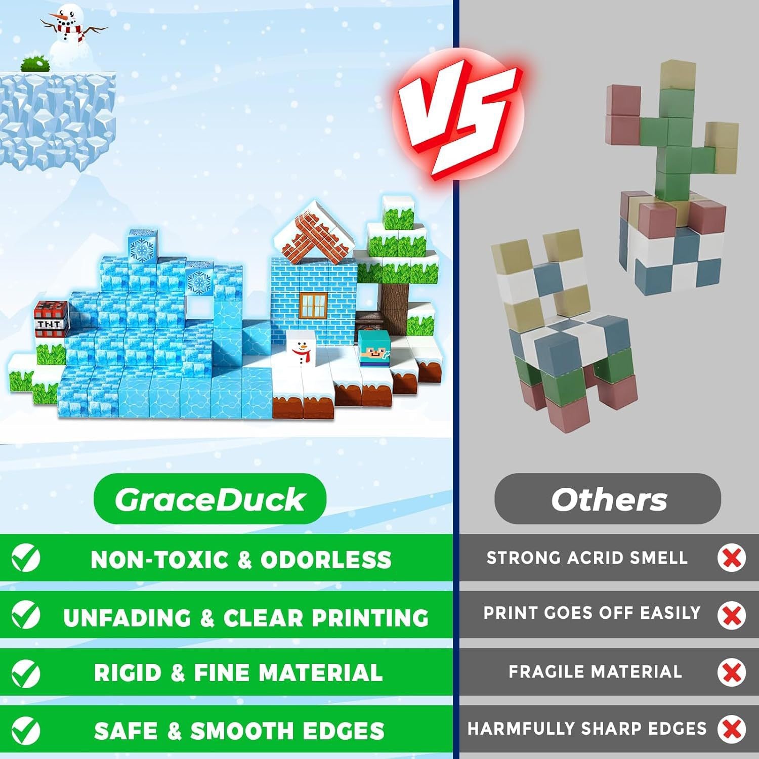 100 PCS Magnetic Building Blocks - Ice Snow Theme