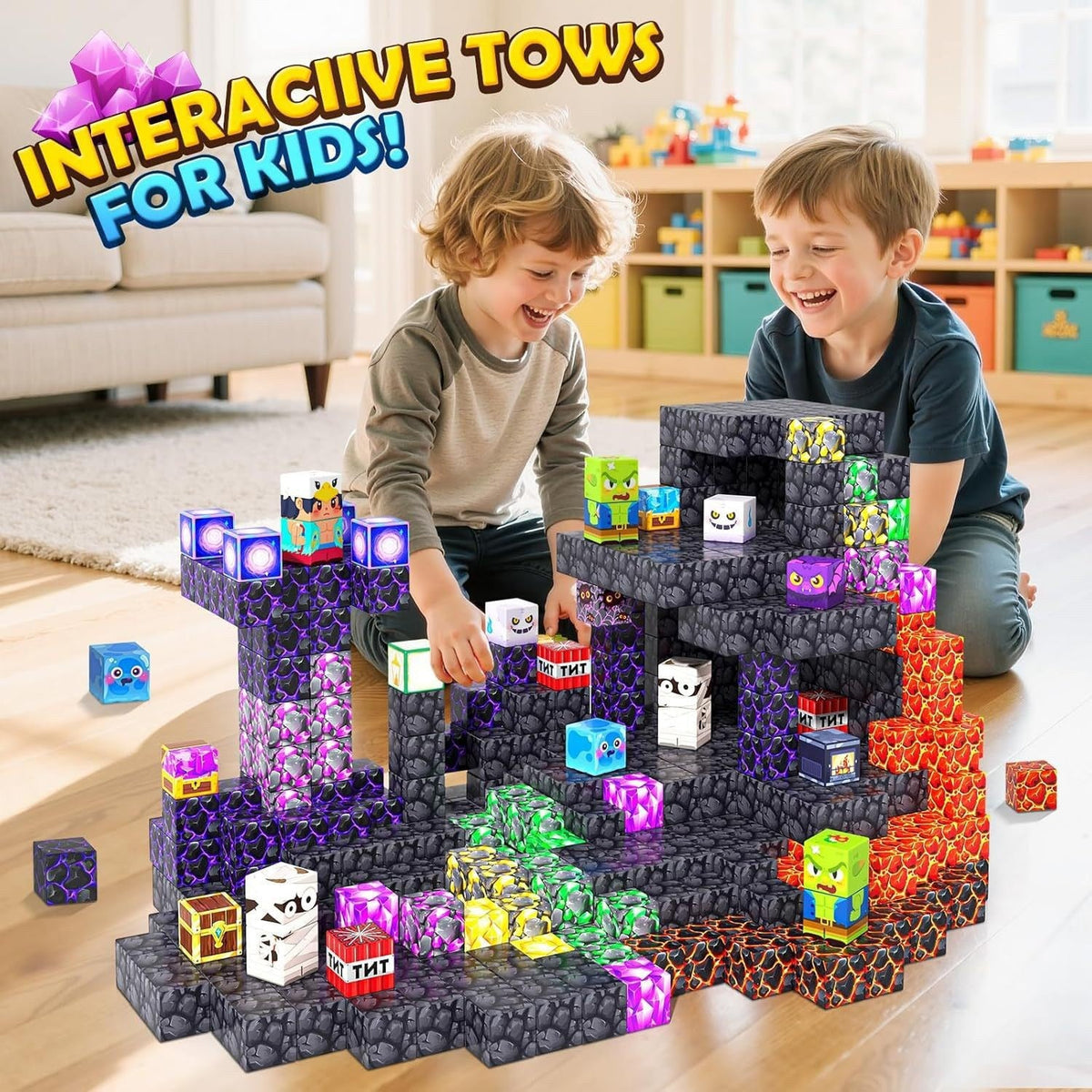 Lava Cave Creative DIY Cube Building Set - 200 Pieces