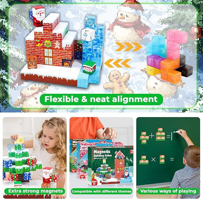Christmas Creative DIY Cube Building Set - 150 Pieces