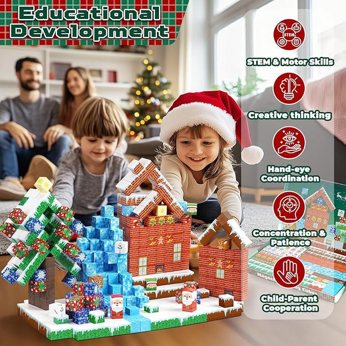 150 PCS Magnetic Building Blocks - Christmas Theme
