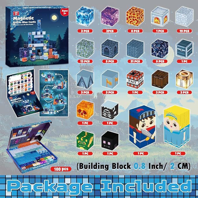 Blue Castle Creative DIY Cube Building Set - 100 Pieces