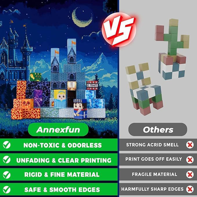 100 PCS Magnetic Building Blocks - Blue Castle Theme