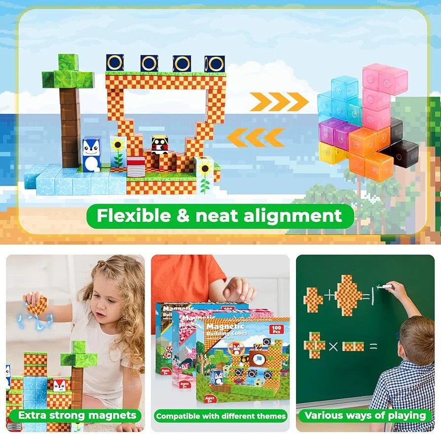 Jungle Adventure Creative DIY Cube Building Set - 100 Pieces