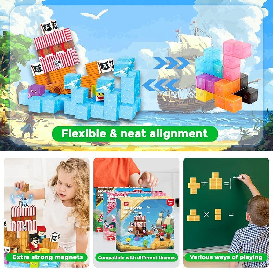 Pirate Ship Creative DIY Cube Building Set - 100 Pieces