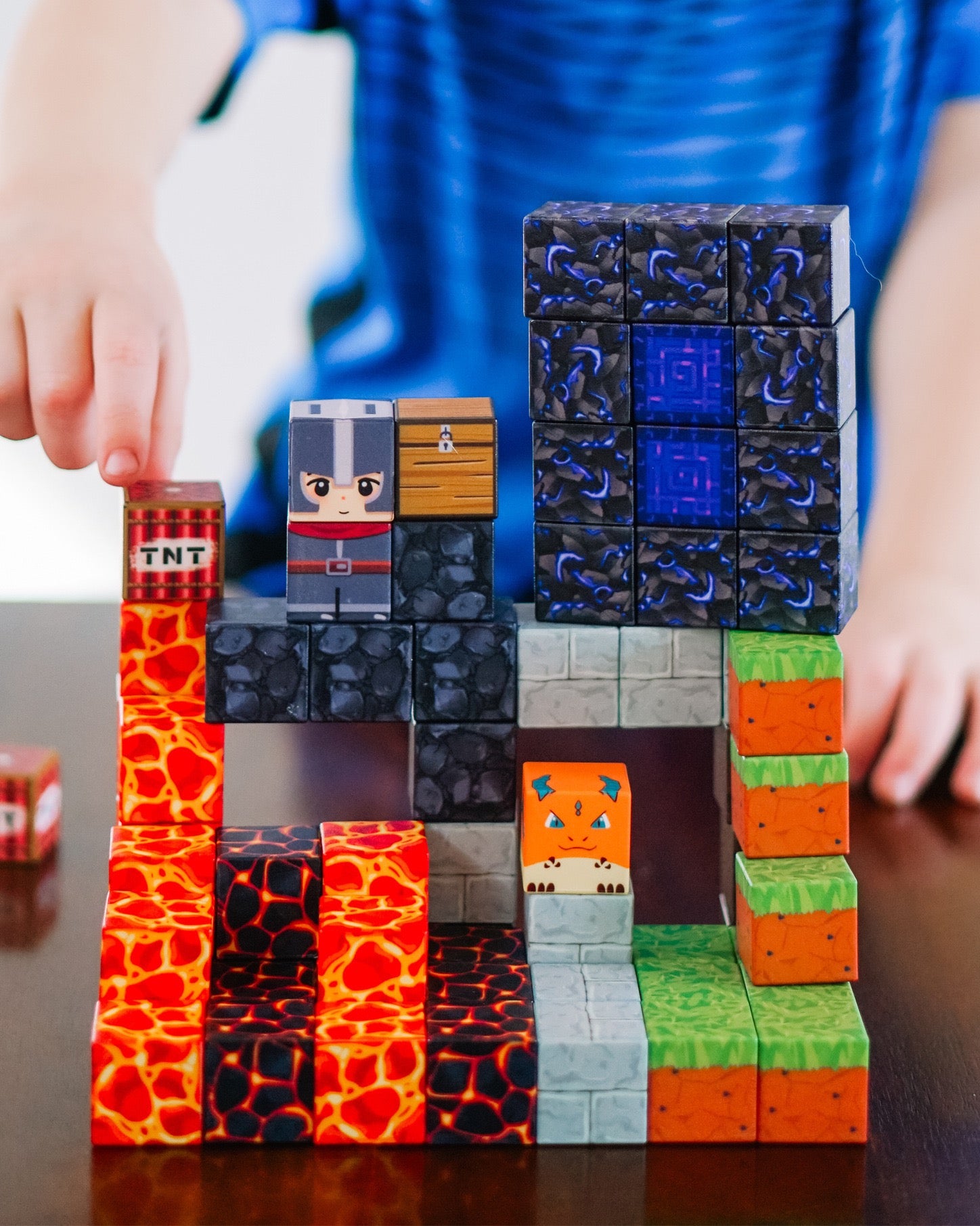 120/285 PCS Magnetic Building Blocks - Lava Knight & Sakura Princess Theme