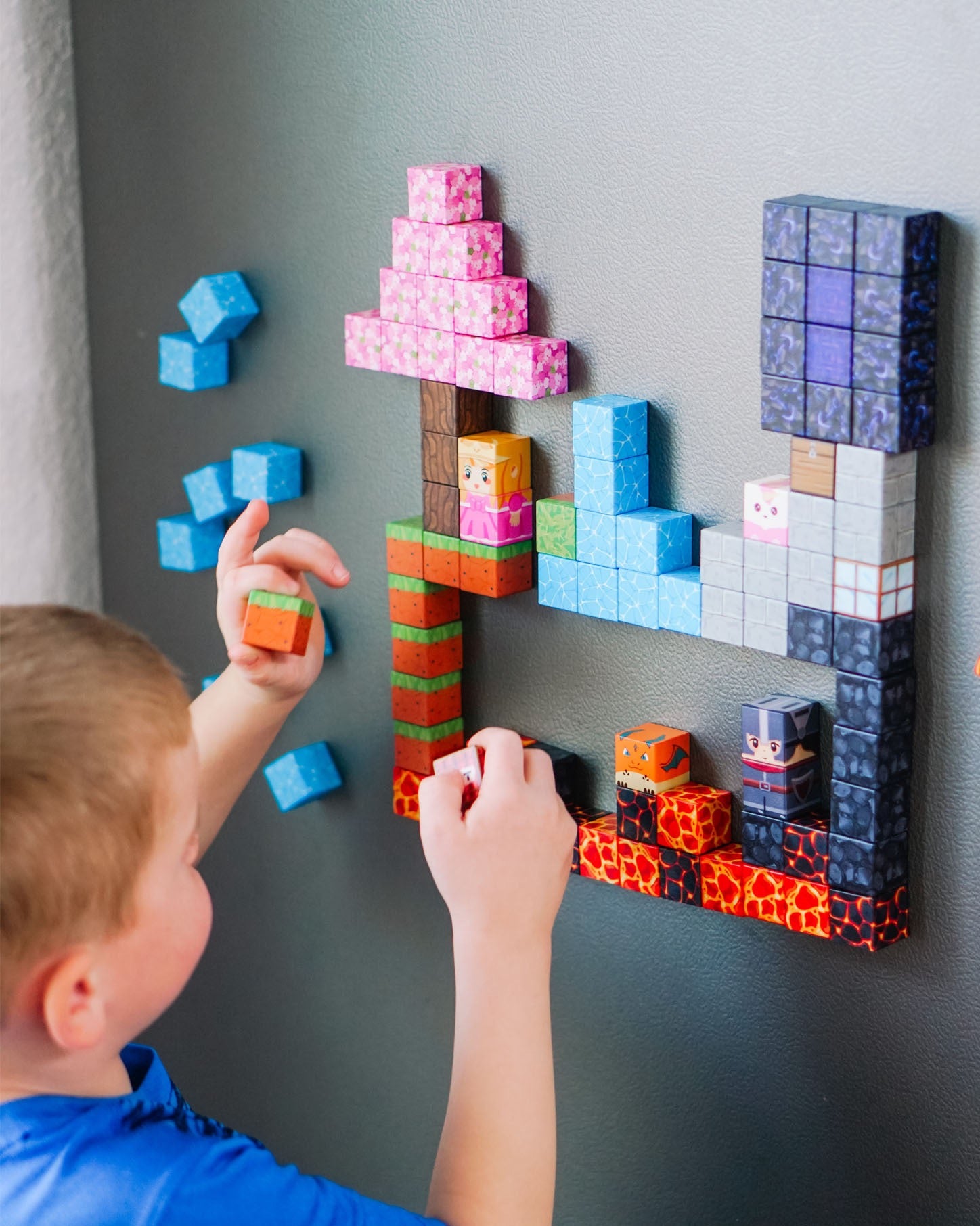 120/285 PCS Magnetic Building Blocks - Lava Knight & Sakura Princess Theme