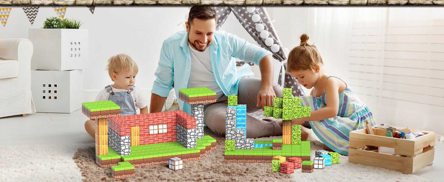 285 PCS Magnetic Building Blocks - Amazon Rainforest Theme