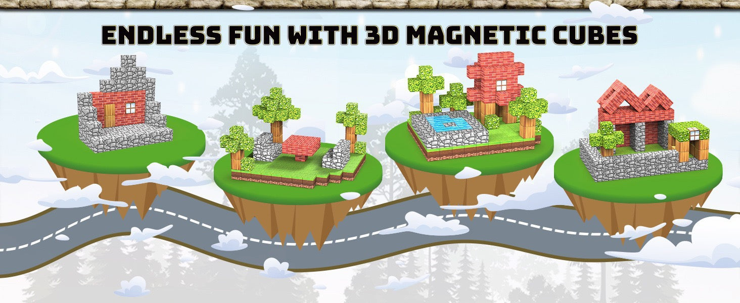 285 PCS Magnetic Building Blocks - Amazon Rainforest Theme