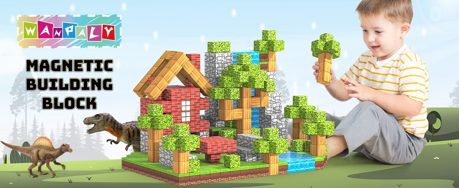 285 PCS Magnetic Building Blocks - Amazon Rainforest Theme