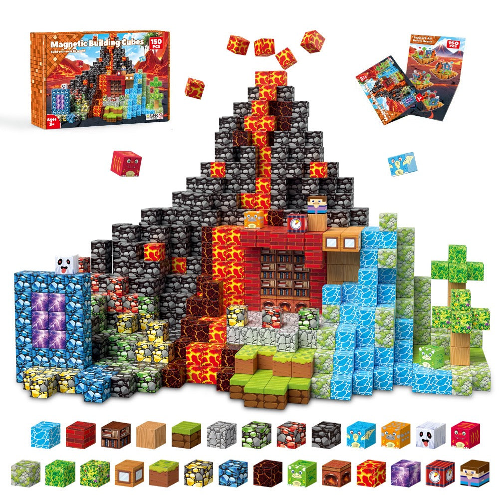 Lava Volcano Creative DIY Cube Building Set - 300 Pieces