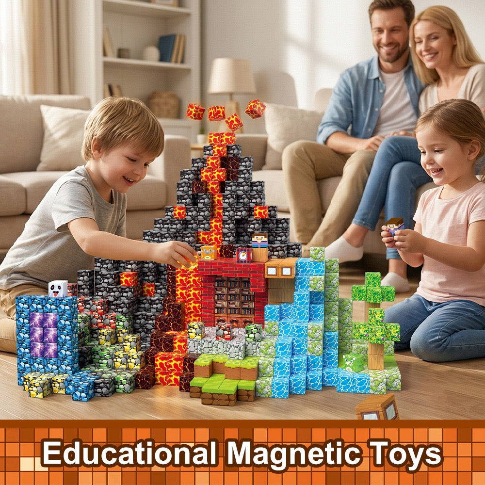 Lava Volcano Creative DIY Cube Building Set - 300 Pieces